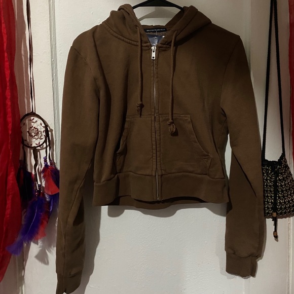 brandy melville brown crystal moletom com capuz